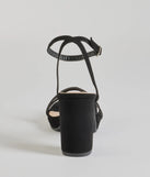 The Stylish Slay Strappy Platform Block Heels in black brings sleek style to any graduation outfit, from cap and gown to after-party.