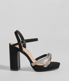 Step out in these Fabulous Impression Rhinestone Knot Platform Heels, perfect as prom shoes with their elegant style and glittering details to complement any outfit. Available in Black.