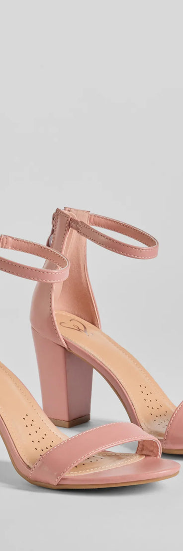 Elevate your work wardrobe with the Compliment Staple Basic Faux Leather Block Heels in pink, a versatile women's shoe perfect for the office; that combines style with comfort for seamless desk-to-dinner transitions.