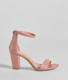 Elevate your work wardrobe with the Compliment Staple Basic Faux Leather Block Heels in pink, a versatile women's shoe perfect for the office; that combines style with comfort for seamless desk-to-dinner transitions.