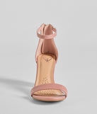 Elevate your work wardrobe with the Compliment Staple Basic Faux Leather Block Heels in pink, a versatile women's shoe perfect for the office; that combines style with comfort for seamless desk-to-dinner transitions.