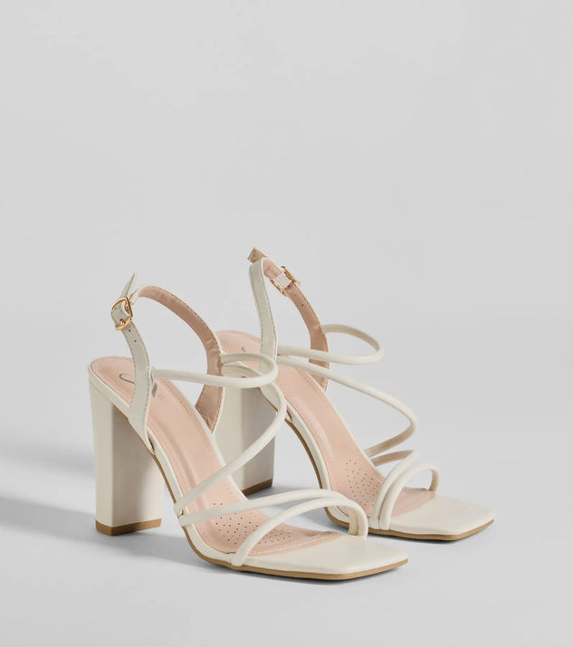 Strut Your Stuff Strappy Faux Leather Block Heels & Windsor
