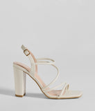 Elevate your work wardrobe with the Strut Your Stuff Strappy Faux Leather Block Heels in ivory, a versatile women's shoe perfect for the office; that combines style with comfort for seamless desk-to-dinner transitions.