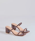 Elevate your work wardrobe with the City Strolls Strappy Faux Leather Block Heels in brown, a versatile women's shoe perfect for the office; that combines style with comfort for seamless desk-to-dinner transitions.