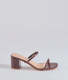 Elevate your work wardrobe with the City Strolls Strappy Faux Leather Block Heels in brown, a versatile women's shoe perfect for the office; that combines style with comfort for seamless desk-to-dinner transitions.