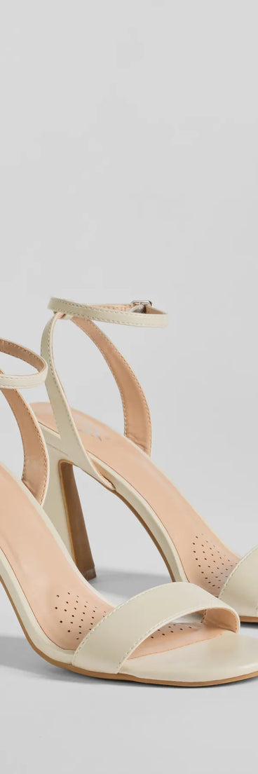 The Perfect Basic Faux Leather Block Heels are versatile prom shoes designed for comfort and style, making them perfect for a night of celebration. Available in Ivory.