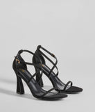 Get ready for any event with the Ultra Modern Chic Strappy Nubuck Block Heels in black, an essential start to creating a versatile outfit for women for parties, cocktail hours, or Valentine's Day events.