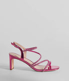 The cute and comfy style of the Glamour Up Rhinestone Strappy Metallic Heels as your prom shoes creates a stand out look to complete your prom dress look!
