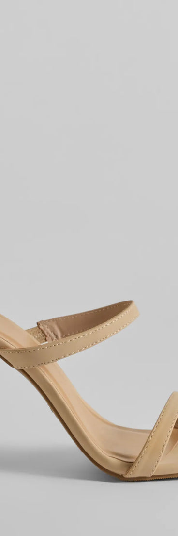Elevate your work wardrobe with the High Priority Strappy Stiletto Heels in nude, a versatile women's shoe perfect for the office; that combines style with comfort for seamless desk-to-dinner transitions.