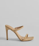 Elevate your work wardrobe with the High Priority Strappy Stiletto Heels in nude, a versatile women's shoe perfect for the office; that combines style with comfort for seamless desk-to-dinner transitions.