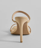 Elevate your work wardrobe with the High Priority Strappy Stiletto Heels in nude, a versatile women's shoe perfect for the office; that combines style with comfort for seamless desk-to-dinner transitions.