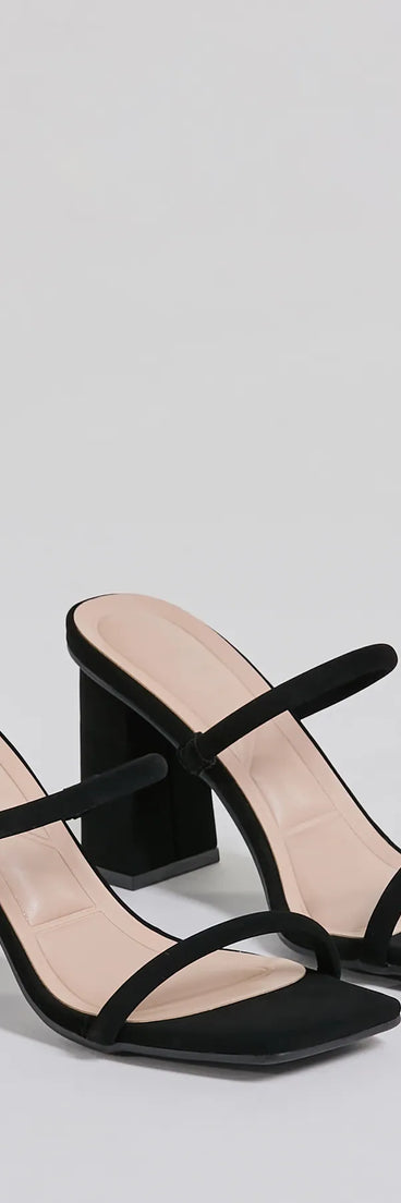 Evening Look Strappy Nubuck Block Heels