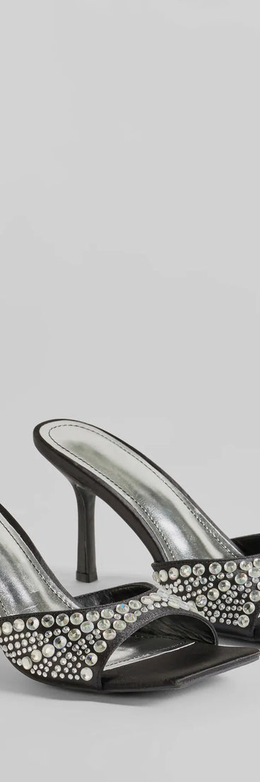 
Upgrade your style game for 2025 with the All About Glam Rhinestone Satin Stiletto Heels in black, perfect for any fashion-forward wardrobe.