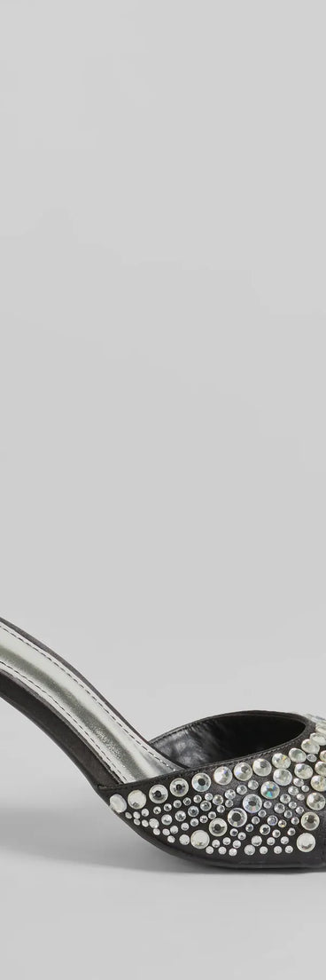 
Upgrade your style game for 2025 with the All About Glam Rhinestone Satin Stiletto Heels in black, perfect for any fashion-forward wardrobe.