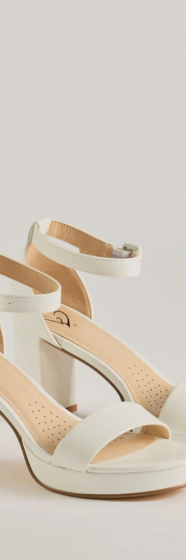 Elevate your work wardrobe with the Essential Chic Staple Platform Block Heels in white, a versatile women's shoe perfect for the office; that combines style with comfort for seamless desk-to-dinner transitions.