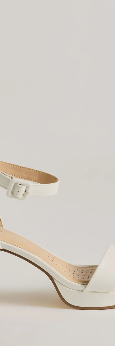 Elevate your work wardrobe with the Essential Chic Staple Platform Block Heels in white, a versatile women's shoe perfect for the office; that combines style with comfort for seamless desk-to-dinner transitions.