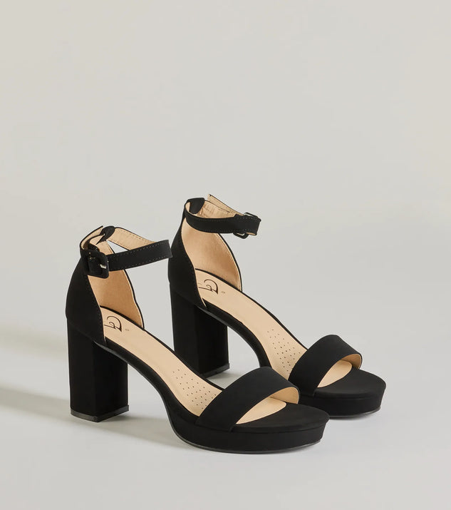 Elevate your work wardrobe with the Elevated Glam Platform Block Heels in black, a versatile women's shoe perfect for the office; that combines style with comfort for seamless desk-to-dinner transitions.
