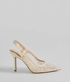 Get ready for any event with the Sweet Cuties Lace Slingback Stiletto Pumps in ivory, an essential start to creating a versatile outfit for women for parties, cocktail hours, or Valentine's Day events.