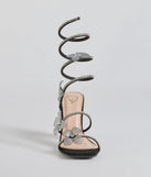 Step out in these Major Beauty Rhinestone Floral Spiral Block Heels, perfect as prom shoes with their elegant style and glittering details to complement any outfit. Available in Black.