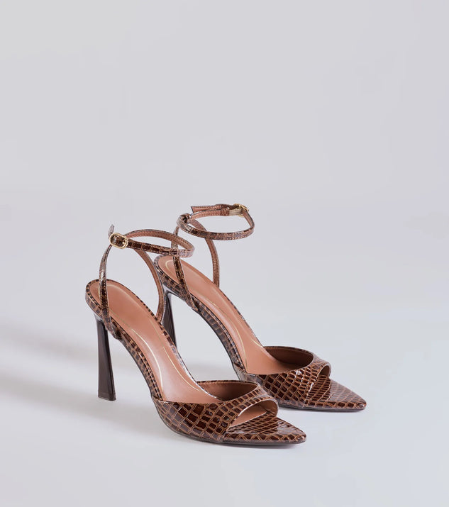 Get ready for any event with the Diva Delight Pointed Toe Stiletto Heels in brown, an essential start to creating a versatile holiday outfit for women for holiday parties, cocktail hours, or NYE events.
