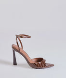 The Diva Delight Pointed Toe Stiletto Heels in brown is an elevated pick for your best holiday outfit yet, effortlessly delivering a polished look that's sure to turn heads at any celebration.