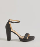 The Sparkle And Glow Glitter Mesh Platform Heels in black is an elevated pick for your best outfit yet, effortlessly delivering a polished look that's sure to turn heads at any celebration.