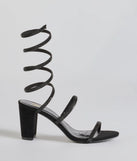 Get ready for any event with the Gorgeous Girl Rhinestone Spiral Nubuck Block Heels in black, an essential start to creating a versatile outfit for women for parties, cocktail hours, or Valentine's Day events.