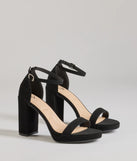 Elevate your work wardrobe with the Classic Fave Faux Nubuck Block Heels in black, a versatile women's shoe perfect for the office; that combines style with comfort for seamless desk-to-dinner transitions.