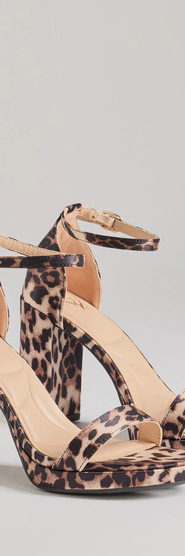 Untamed Glam Leopard Print Block Heels, a trendy leopard print addition to women's going-out outfits, is ideal for Christmas party outfits, chic NYE attire, or winter night-out looks that keep you on-trend!