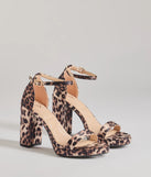 Untamed Glam Leopard Print Block Heels, a trendy leopard print addition to women's going-out outfits, is ideal for Christmas party outfits, chic NYE attire, or winter night-out looks that keep you on-trend!