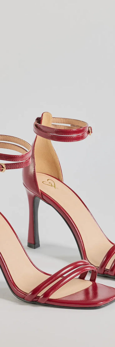 Elevate your work wardrobe with the Sleek Moves Faux Leather Stiletto Heels in wine, a versatile women's shoe perfect for the office; that combines style with comfort for seamless desk-to-dinner transitions.