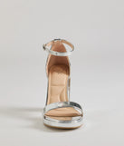 Get ready for any event with the Glam Metallic Faux Leather Platform Block Heels in silver, an essential start to creating a versatile outfit for women for parties, cocktail hours, or graduation events.