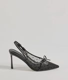 The Adorably Chic Polka Dot Slingback Stiletto Heels in black is an elevated pick for your best outfit yet, effortlessly delivering a polished look that's sure to turn heads at any celebration.