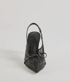 The Adorably Chic Polka Dot Slingback Stiletto Heels in black is an elevated pick for your best outfit yet, effortlessly delivering a polished look that's sure to turn heads at any celebration.