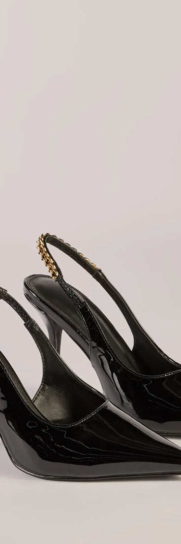 Elevate your work wardrobe with the Sleek Strut Slingback Stiletto Pumps in black, a versatile women's shoe perfect for the office; that combines style with comfort for seamless desk-to-dinner transitions.