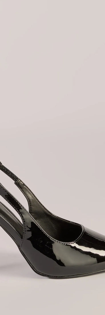 Elevate your work wardrobe with the Sleek Strut Slingback Stiletto Pumps in black, a versatile women's shoe perfect for the office; that combines style with comfort for seamless desk-to-dinner transitions.