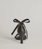 Get ready for any event with the Chic Touch Pearl Strap Bow Stiletto Heels in black, an essential start to creating a versatile outfit for women for parties, cocktail hours, or Valentine's Day events.