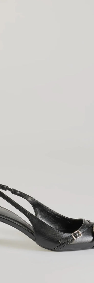 The Raise The Bar Kitten Heel Mules are women's black shoes for work, featuring a sleek silhouette and cushioned sole for all-day comfort, and are a trendy choice for professional or business casual outfits.