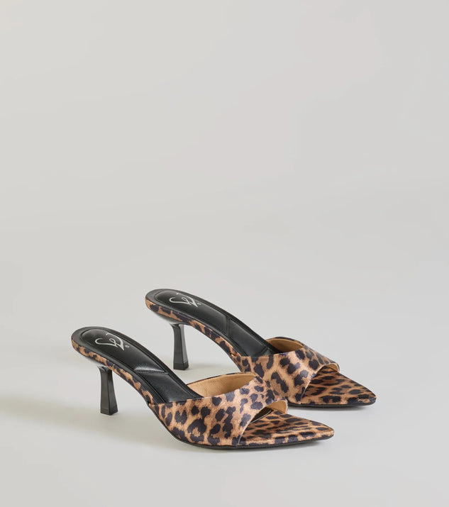 Elevate your work wardrobe with the Wild Instinct Kitten Stiletto Heels in leopard print, a versatile women's shoe perfect for the office; that combines style with comfort for seamless desk-to-dinner transitions.