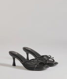 Elevate your work wardrobe with the Adorable Bow Detail Mesh Strap Stiletto Mules in black, a versatile women's shoe perfect for the office; that combines style with comfort for seamless desk-to-dinner transitions.