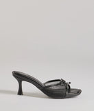 Elevate your work wardrobe with the Adorable Bow Detail Mesh Strap Stiletto Mules in black, a versatile women's shoe perfect for the office; that combines style with comfort for seamless desk-to-dinner transitions.