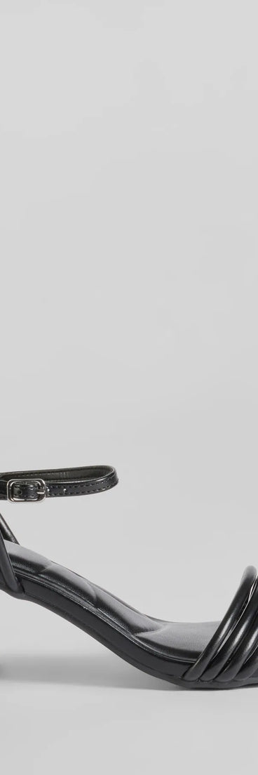 Elevate your work wardrobe with the Always A Classic Strappy Faux Leather Block Heels in black, a versatile women's shoe perfect for the office; that combines style with comfort for seamless desk-to-dinner transitions.