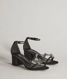 All The Feels Studded Butterfly Block Heels, a trendy black addition to women's going-out outfits, is ideal for Christmas party outfits, chic NYE attire, or winter night-out looks that keep you on-trend!