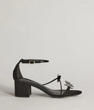 All The Feels Studded Butterfly Block Heels, a trendy black addition to women's going-out outfits, is ideal for Christmas party outfits, chic NYE attire, or winter night-out looks that keep you on-trend!