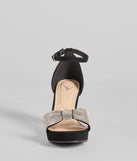 Gift Of Glam Rhinestone Bow Strap Platform Heels