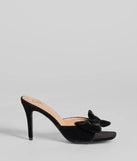 Adorably Luxe Velvet Bow Strap Stiletto Mules