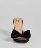 Adorably Luxe Velvet Bow Strap Stiletto Mules