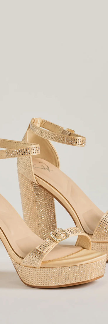 Endless Glow Rhinestone Platform Heels