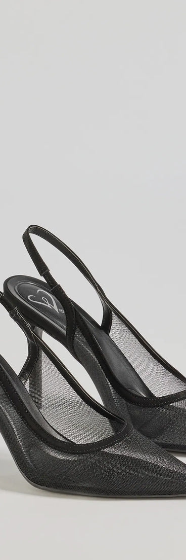 Step into style with the Make Your Mark Slingback Stiletto Heels, black heels made to complete your Windsor look with comfort and glam in mind.