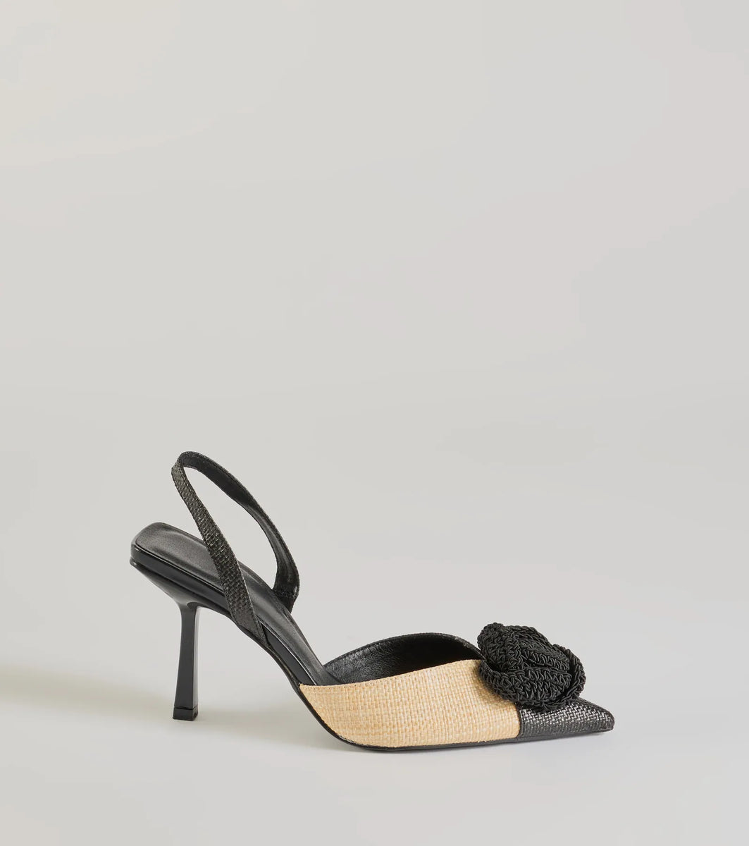 Trendy Fab Raffia Flower Stiletto Pumps & Windsor